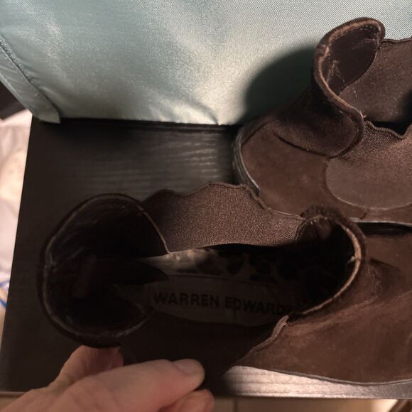 Women’s WARREN EDWARDS Brown Suede Boots 8 1/2 - Picture 3 of 6